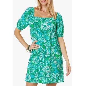 Lilly Pulitzer Delaney Dress Botanical Green Size 14 - worn once!